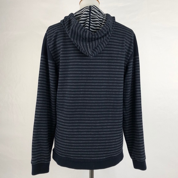 Armani Exchange Striped V-Neck Pull Over Hoodie - Picture 3 of 6